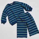 Lightweight Striped Crewneck- Blue