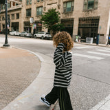 Heavyweight Striped Long Sleeve- Black