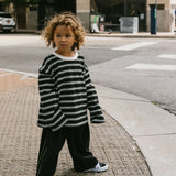 Heavyweight Striped Long Sleeve- Black