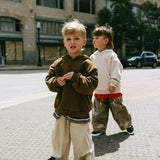 Poplin Racer Pants- Oat Milk