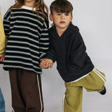Heavyweight Striped Long Sleeve- Black