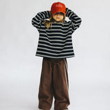 Heavyweight Striped Long Sleeve- Black