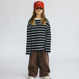 Heavyweight Striped Long Sleeve- Black