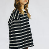 Heavyweight Striped Long Sleeve- Black