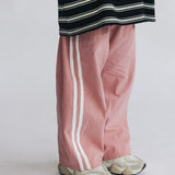 Poplin Racer Pants- Strawberry Milk