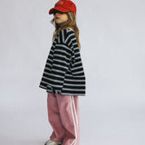 Heavyweight Striped Long Sleeve- Black