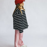 Heavyweight Striped Long Sleeve- Black