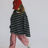 Heavyweight Striped Long Sleeve- Black