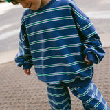 Lightweight Striped Pants - Blue