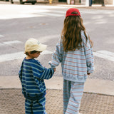 Lightweight Striped Pants - Blue