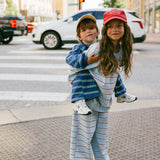 Lightweight Striped Pants - Light Blue