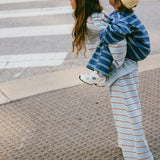 Lightweight Striped Pants - Light Blue