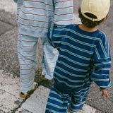 Lightweight Striped Pants - Blue