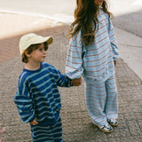 Lightweight Striped Pants - Blue