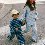 Lightweight Striped Pants - Blue