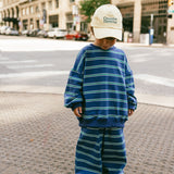 Lightweight Striped Pants - Blue